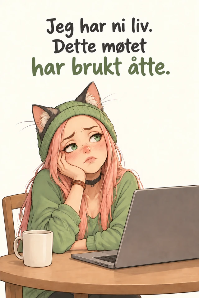 Jeg har ni liv. Dette møtet har brukt åtte.
