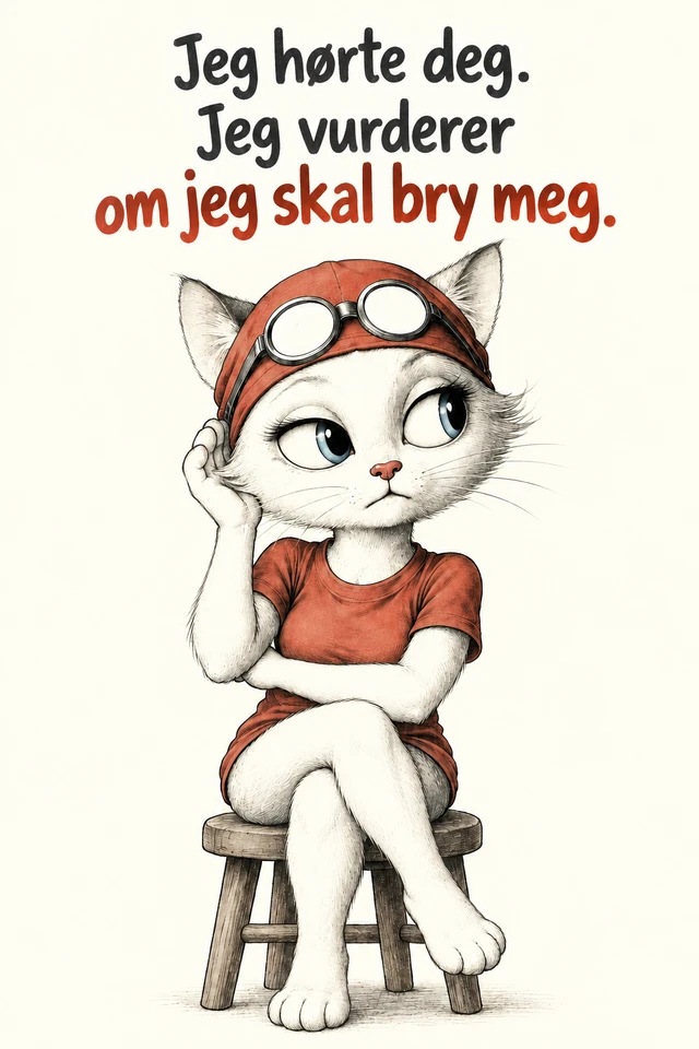 Jeg hørte deg. Jeg vurderer om jeg skal bry meg.