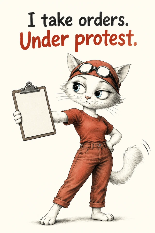 I take orders. Under protest.