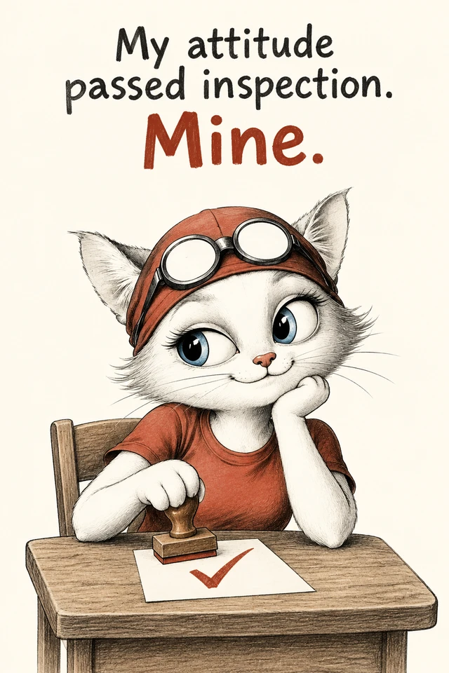 My attitude passed inspection. Mine.