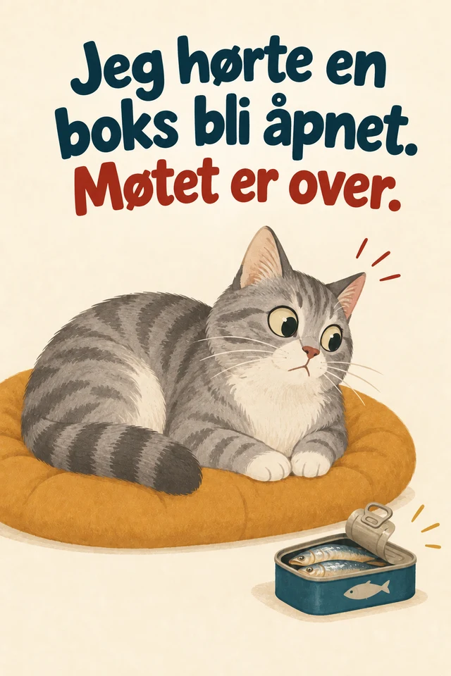 Jeg hørte en boks bli åpnet. Møtet er over.