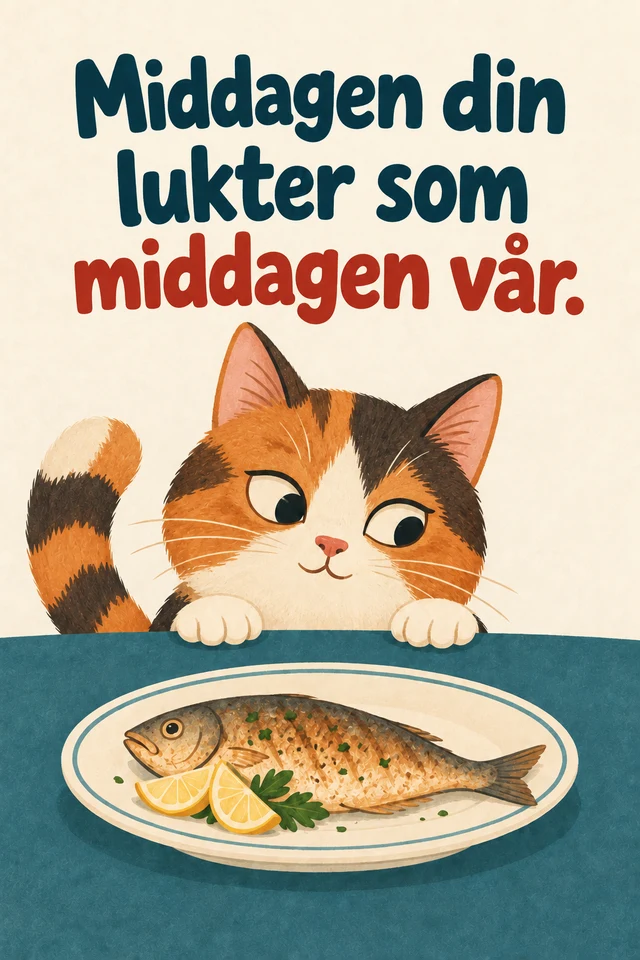 Middagen din lukter som middagen vår.