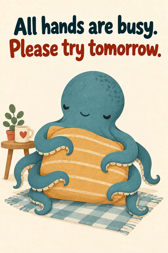 All hands are busy. Please try tomorrow.