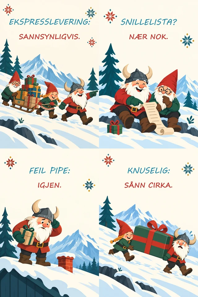 Complete Norwegian Bokmål print proof of the four poster designs