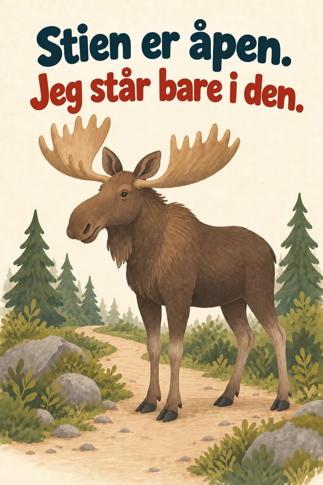 Stien er åpen. Jeg står bare i den.