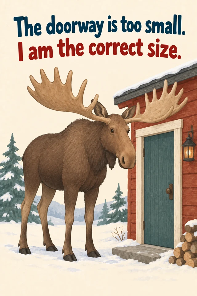 The doorway is too small. I am the correct size.