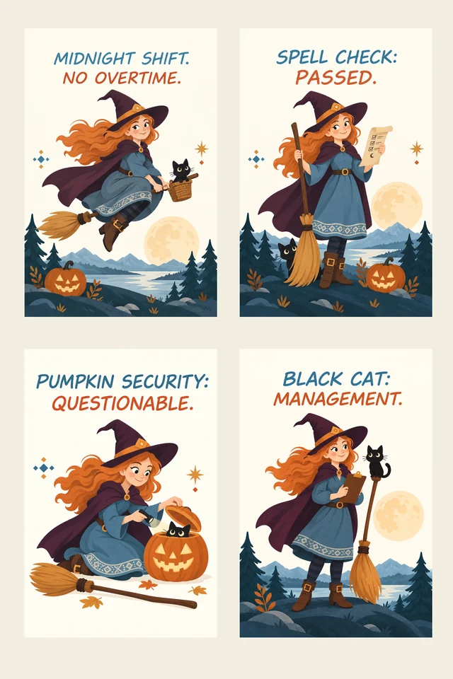 English print proof for Nordic Witch Night Shift