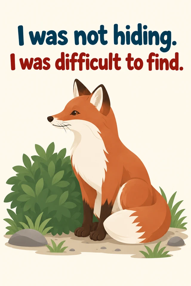 I was not hiding. I was difficult to find.