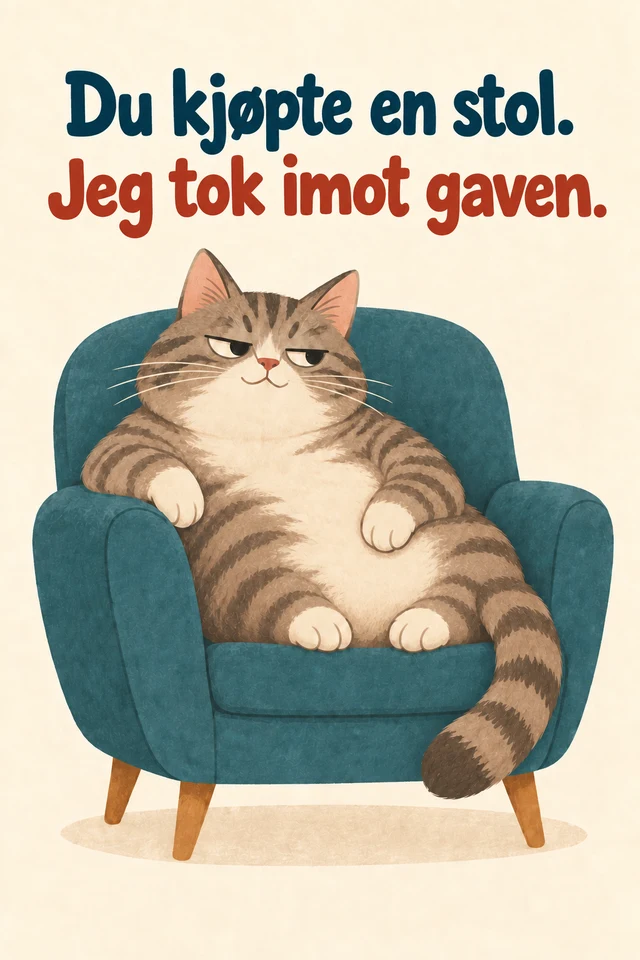 Du kjøpte en stol. Jeg tok imot gaven.