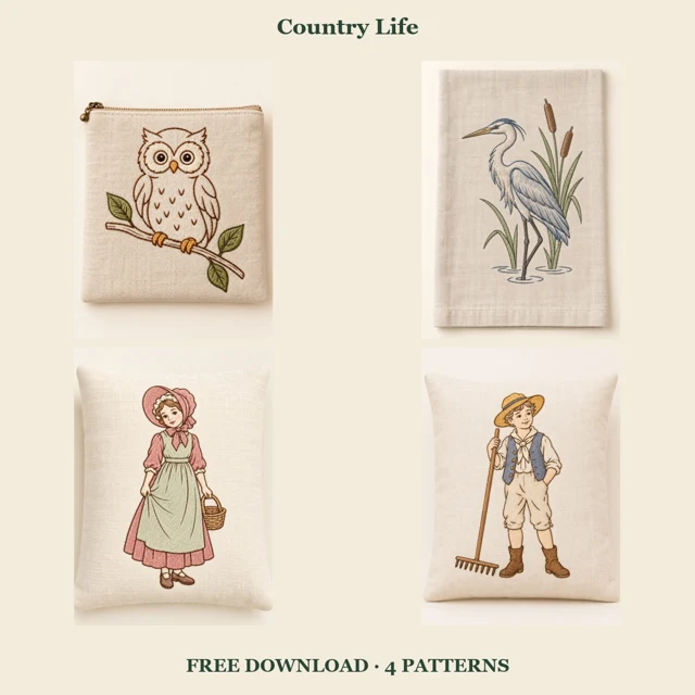 Country Life embroidery patterns