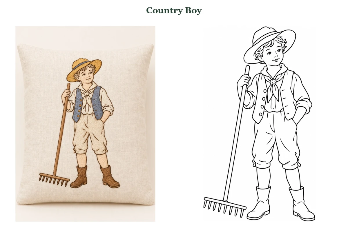 Country Boy finished-use idea beside its outline