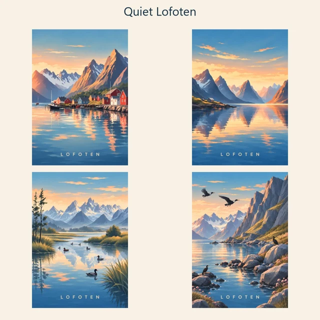 Quiet Lofoten: four Lofoten-inspired posters