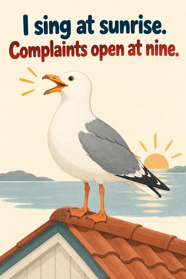 I sing at sunrise. Complaints open at nine.