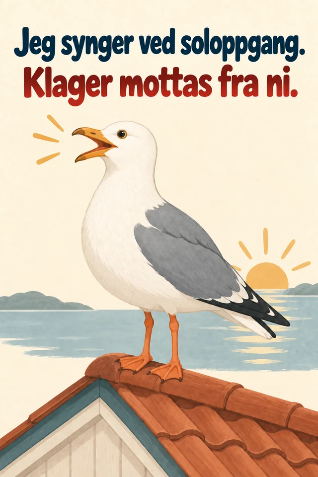 Jeg synger ved soloppgang. Klager mottas fra ni.