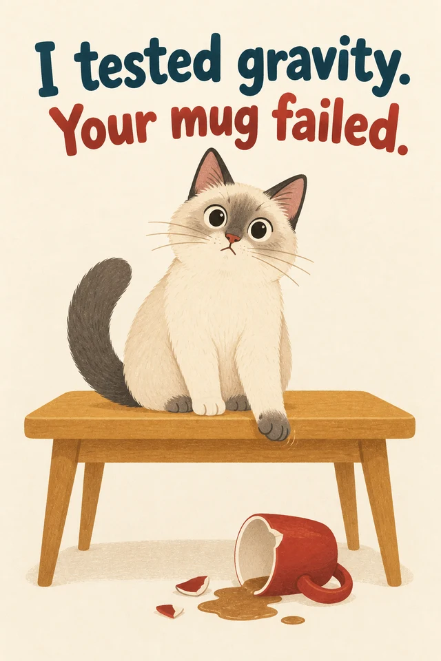 I tested gravity. Your mug failed.