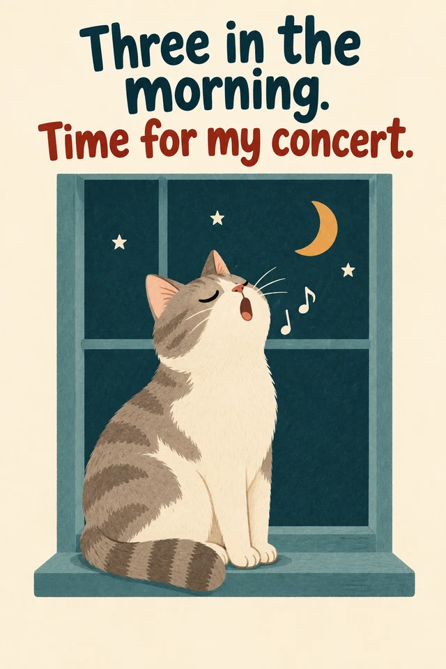Three in the morning. Time for my concert.