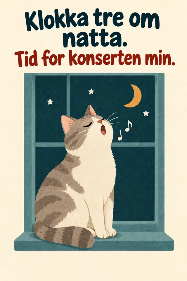 Klokka tre om natta. Tid for konserten min.