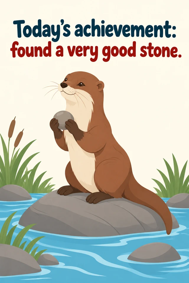 Today’s achievement: found a very good stone.