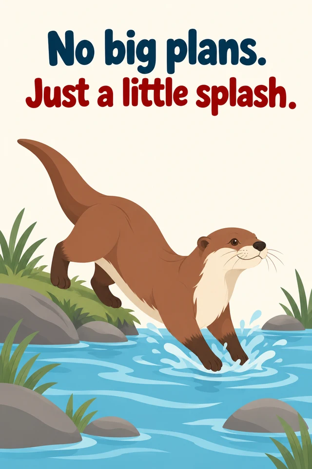 No big plans. Just a little splash.