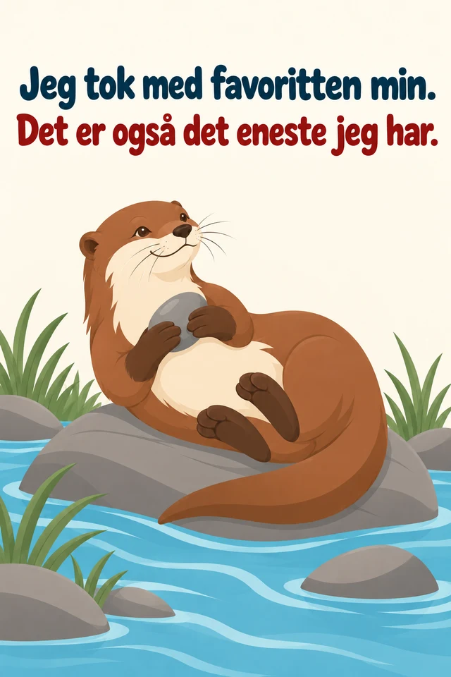Jeg tok med favoritten min. Det er også det eneste jeg har.