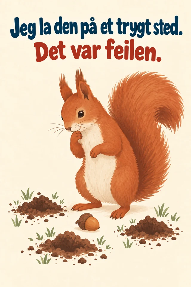 Jeg la den på et trygt sted. Det var feilen.