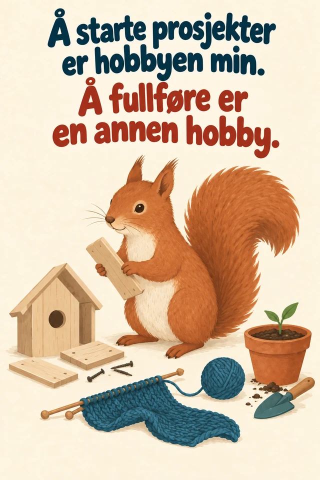 Å starte prosjekter er hobbyen min. Å fullføre er en annen hobby.