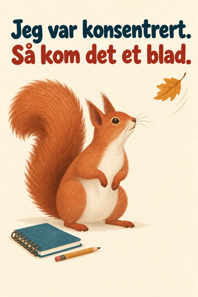 Jeg var konsentrert. Så kom det et blad.