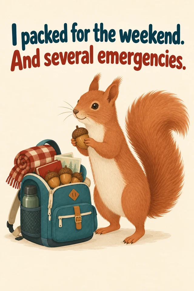 I packed for the weekend. And several emergencies.