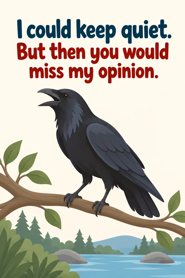 I could keep quiet. But then you would miss my opinion.