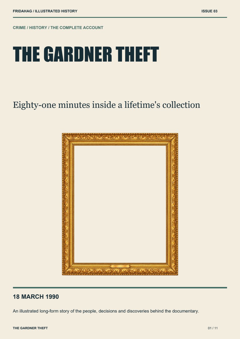 THE GARDNER THEFT — magazine cover