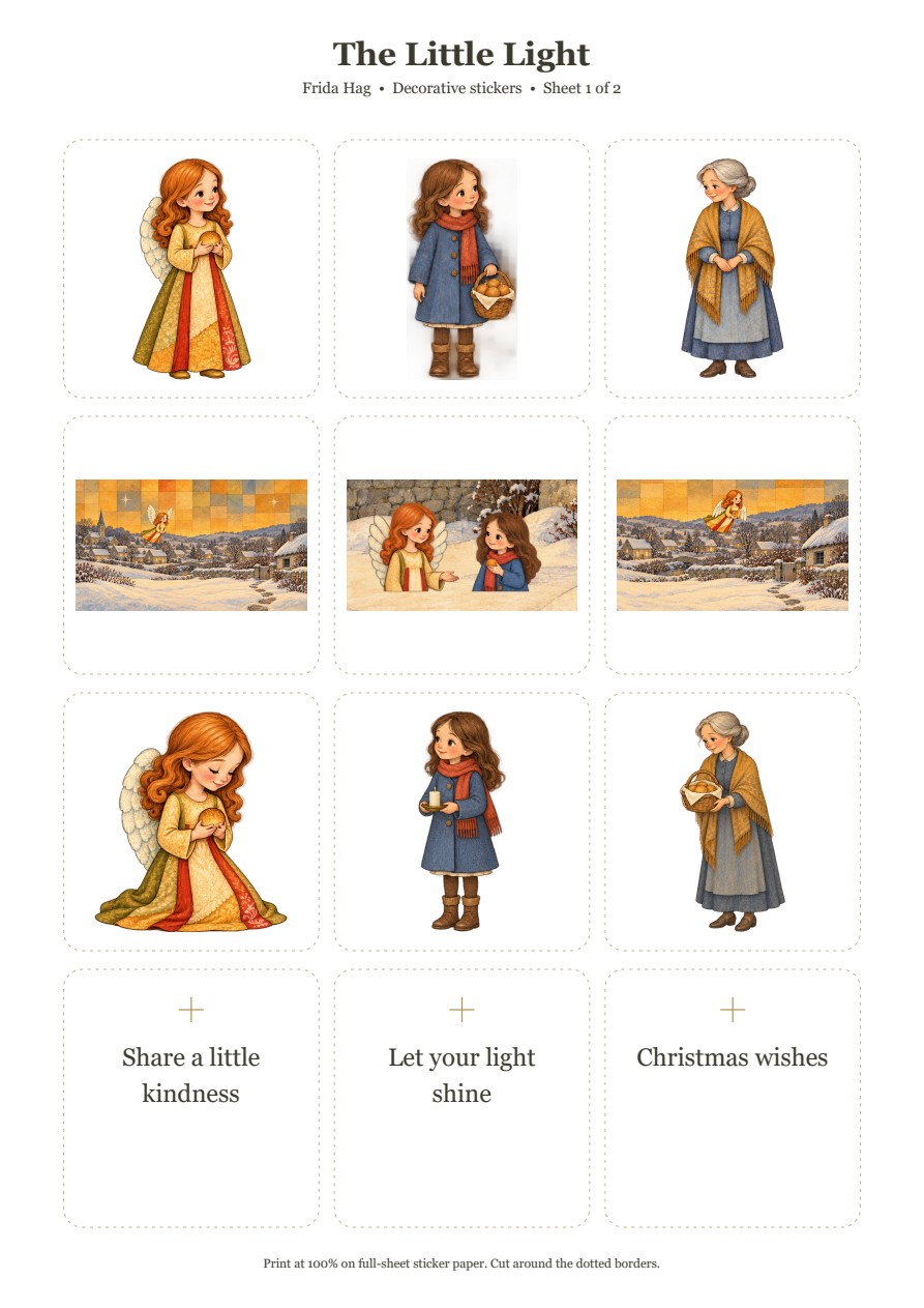 Sticker sheet 1, twelve designs