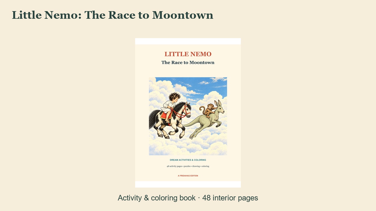 Little Nemo: The Race to Moontown · Activity & coloring book