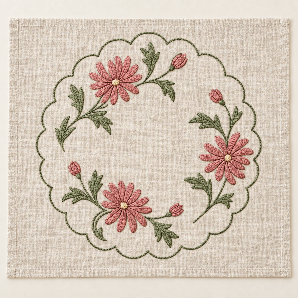Scalloped Floral Circle