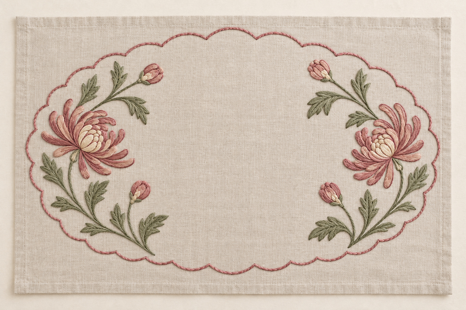 Oval Floral Mat