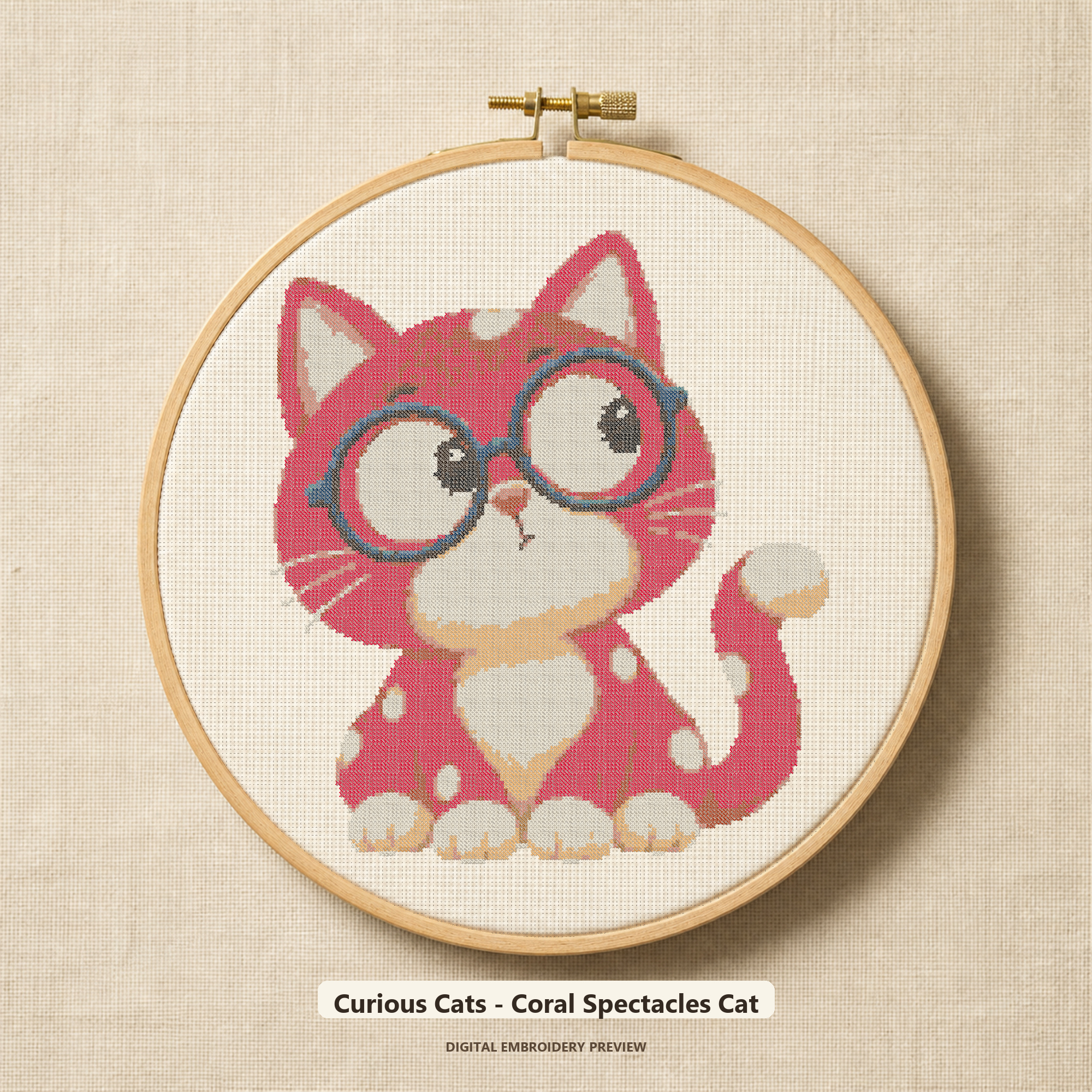 Curious Cats - Coral Spectacles Cat