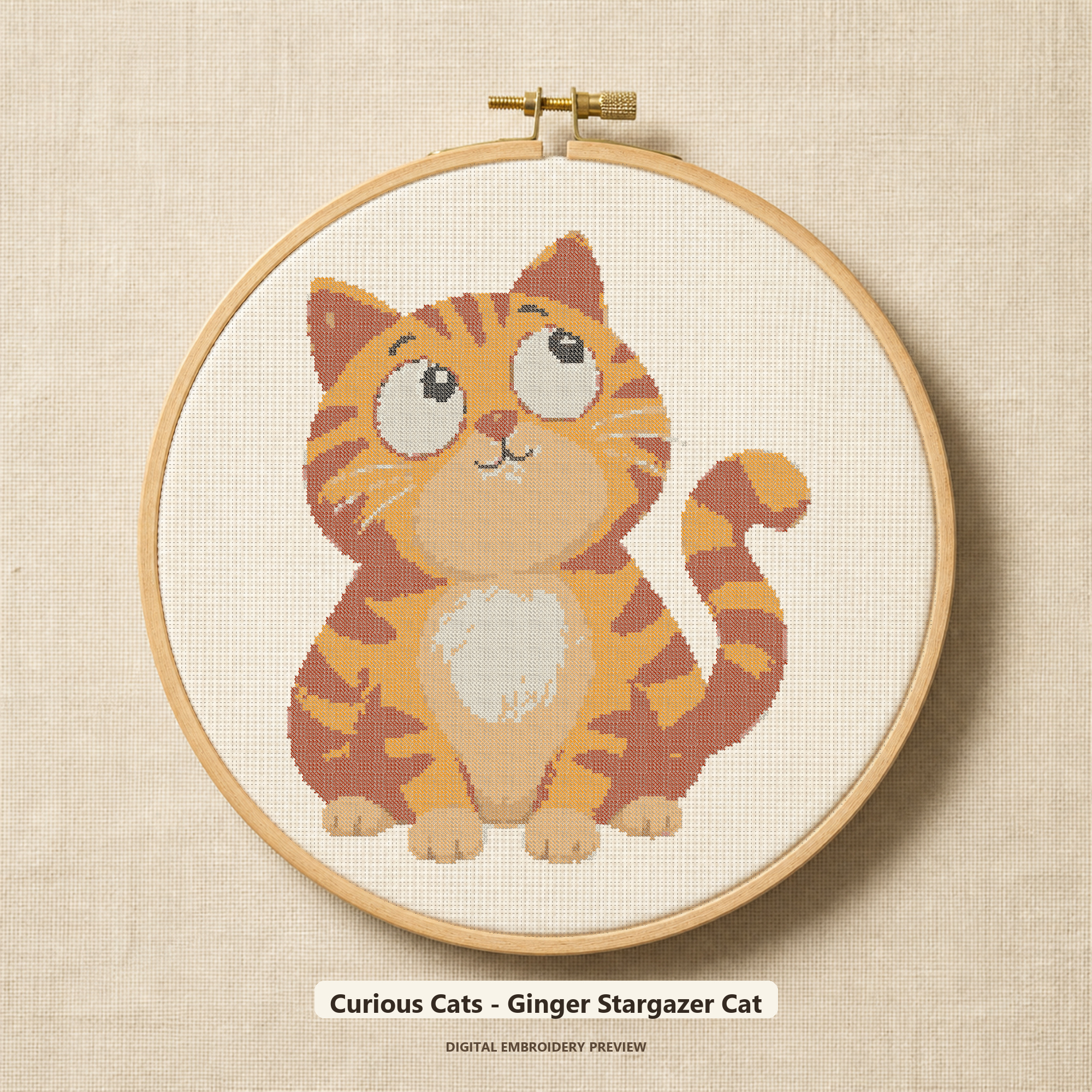 Curious Cats - Ginger Stargazer Cat
