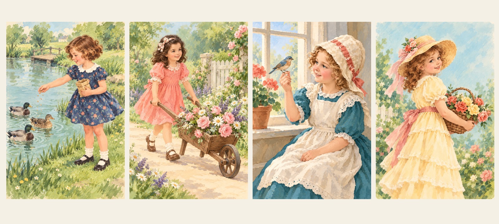 Garden Moments — four illustrations