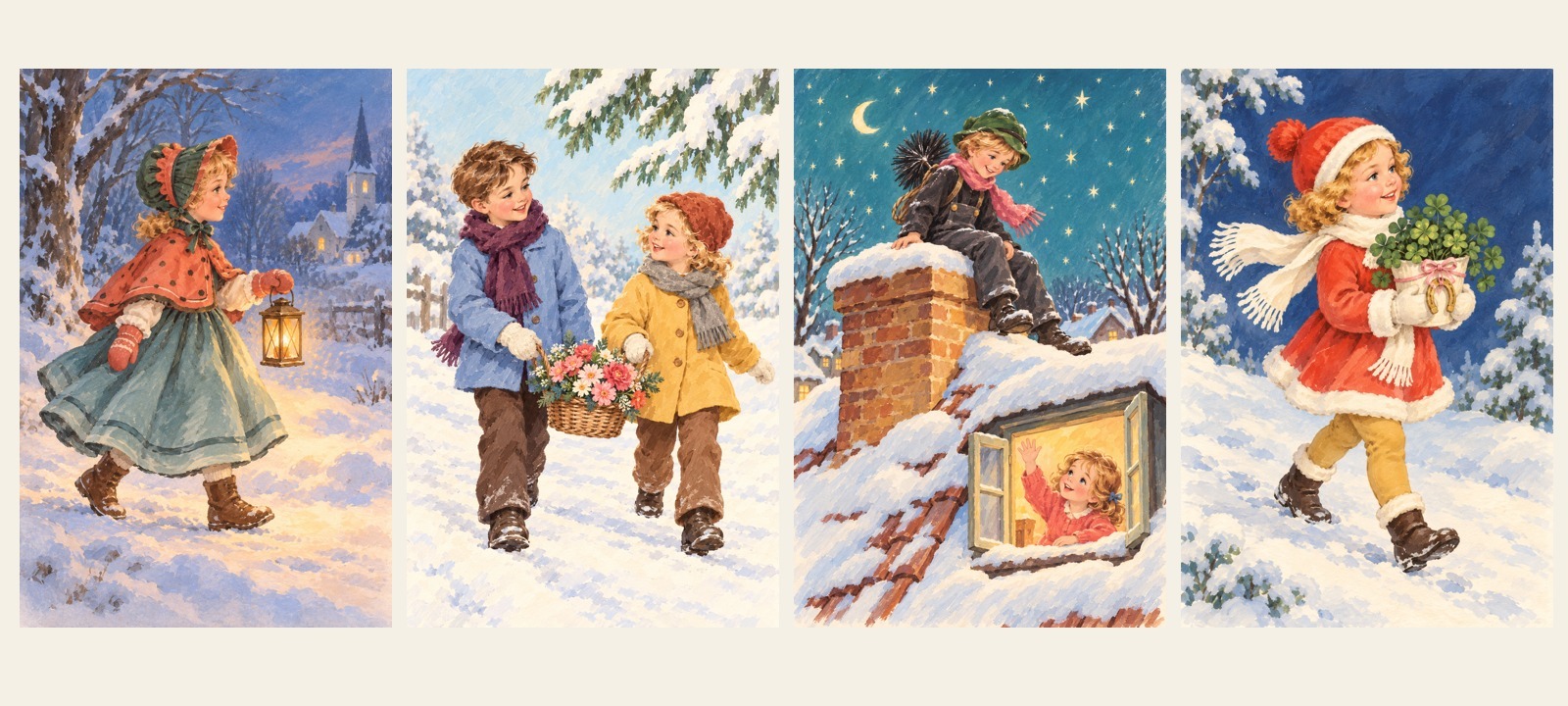 Winter Wishes — four illustrations