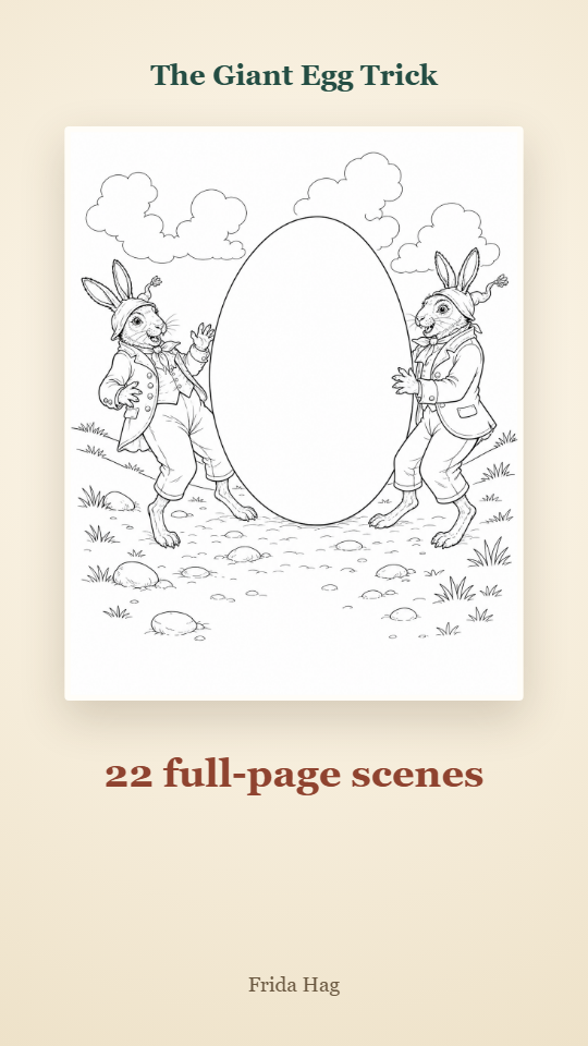 The Giant Egg Trick printable coloring book preview