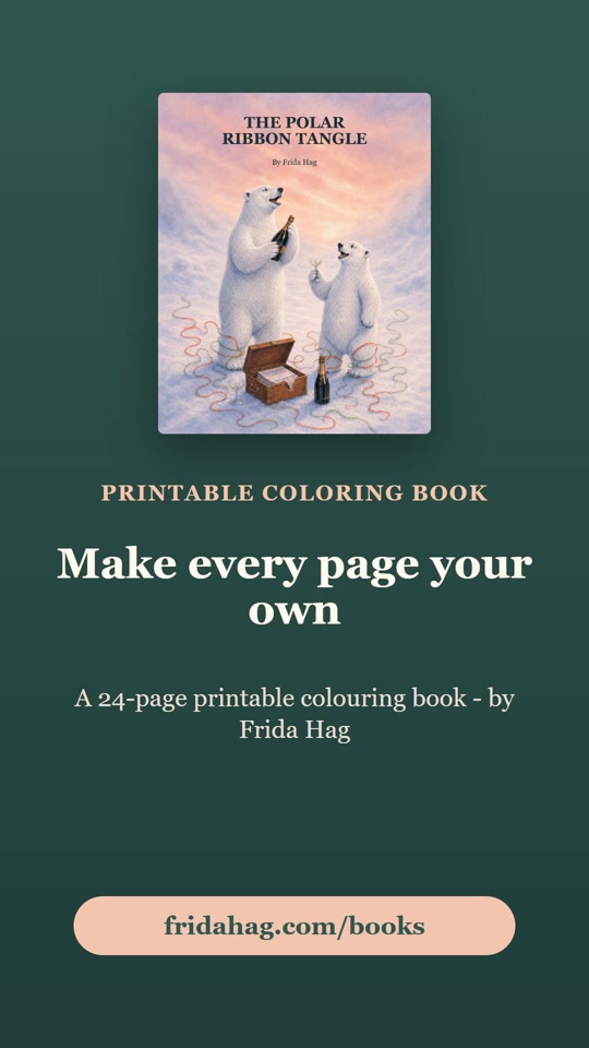 The Polar Ribbon Tangle printable coloring book preview