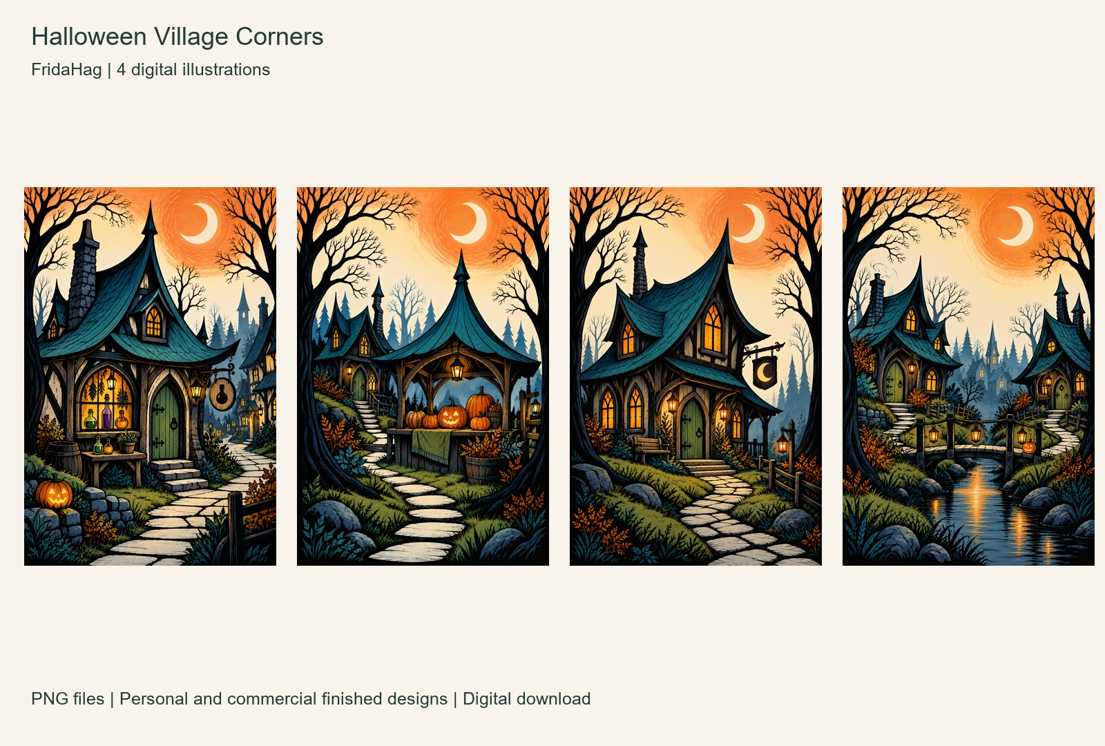 Halloween Village Corners — 4